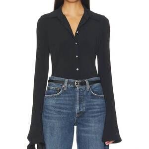 NEW ETERNE charlie matte-jersey shirt in black